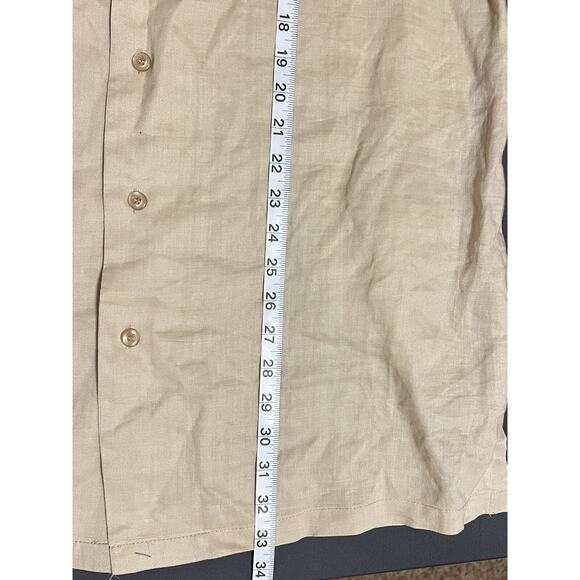 Mojito Linen Shirt Men’s 2XL Tan Square Button Short Sleeve Camp Beach Vacation - Picture 4 of 5